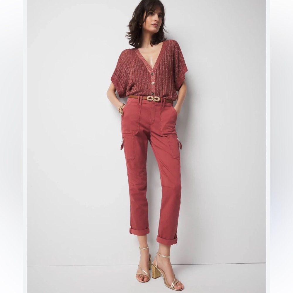 White House Black Market -  Straight Leg PRET Pants with belt high-rise. Size 2